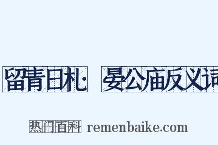 留青日札·晏公庙反义词是什么意思的图片
